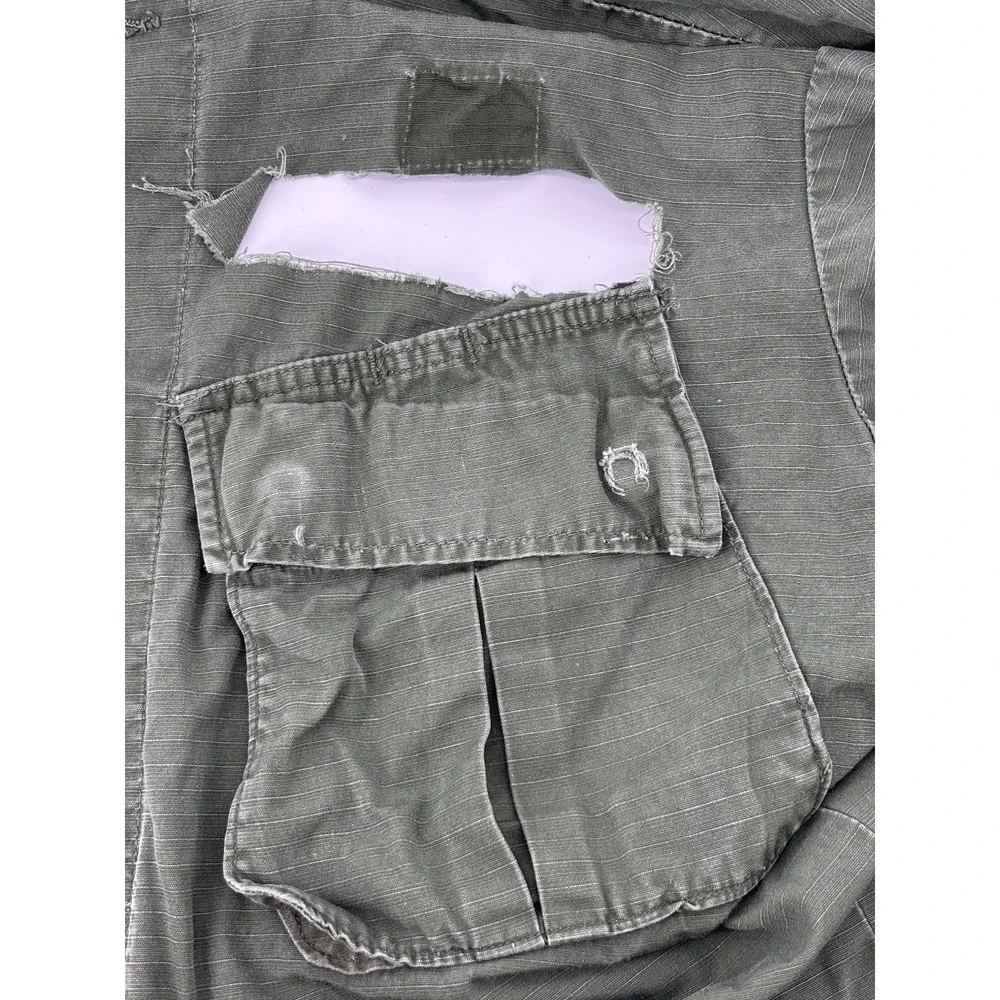 Vietnam Jacket 107 Combat Ripstop Slant Tropical Wind Ripped Mens Small
